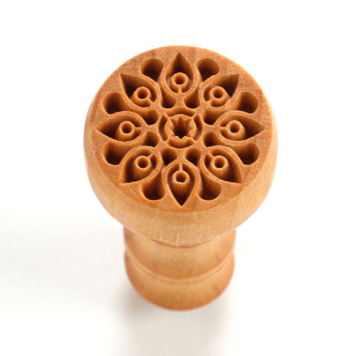 MKM Peacock Mandala 2.5cm wood stamp
